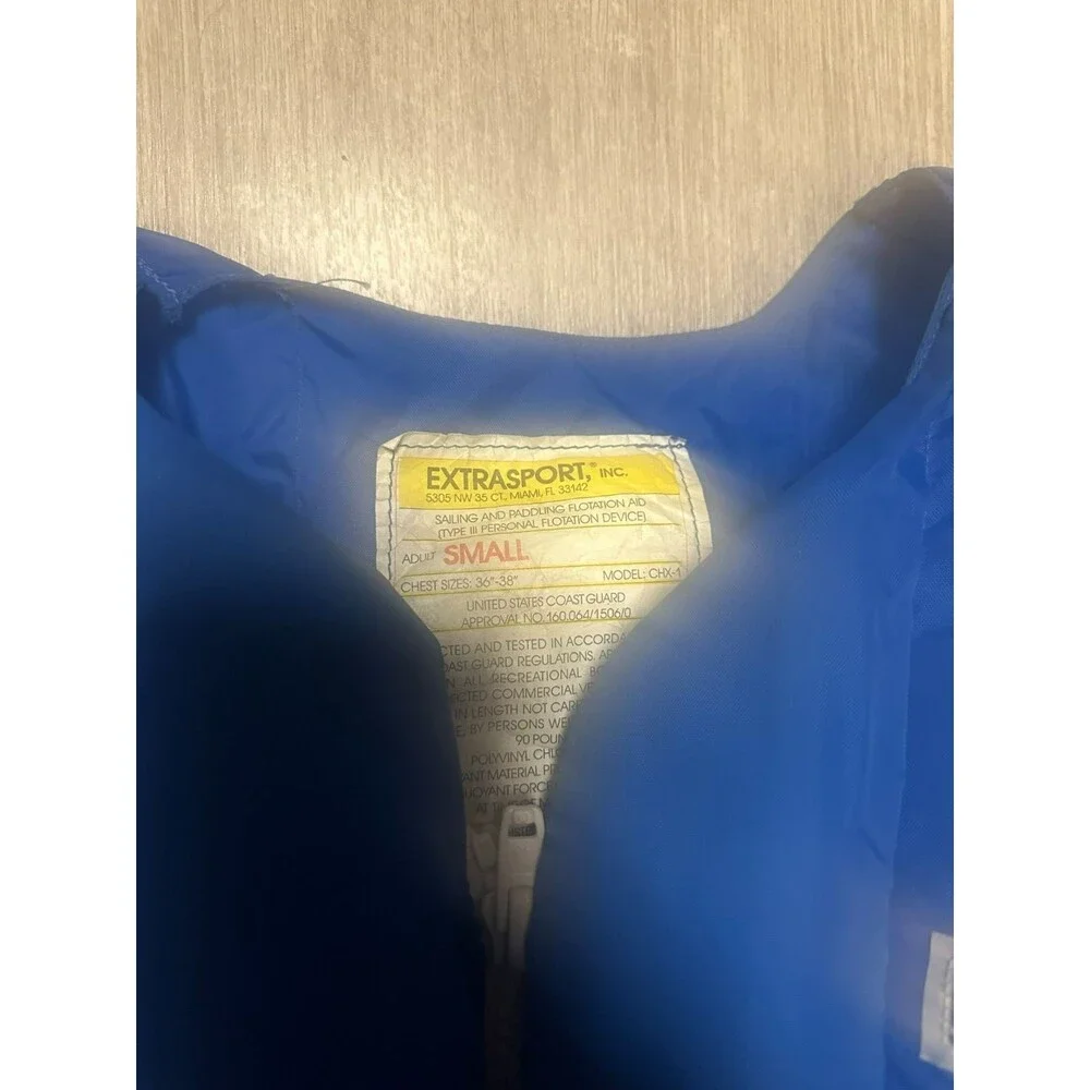 Extrasport CHX-3 Personal Flotation Life Jacket Vest Adult Small Blue